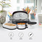 Milton Executive Lunch Box 2 Inner Steel Round Containers 280ml Each and 1 Microwave Safe Oval Plastic Container 450ml with Insulated Bag Office Tiffin Leakproof Easy to Carry - Black