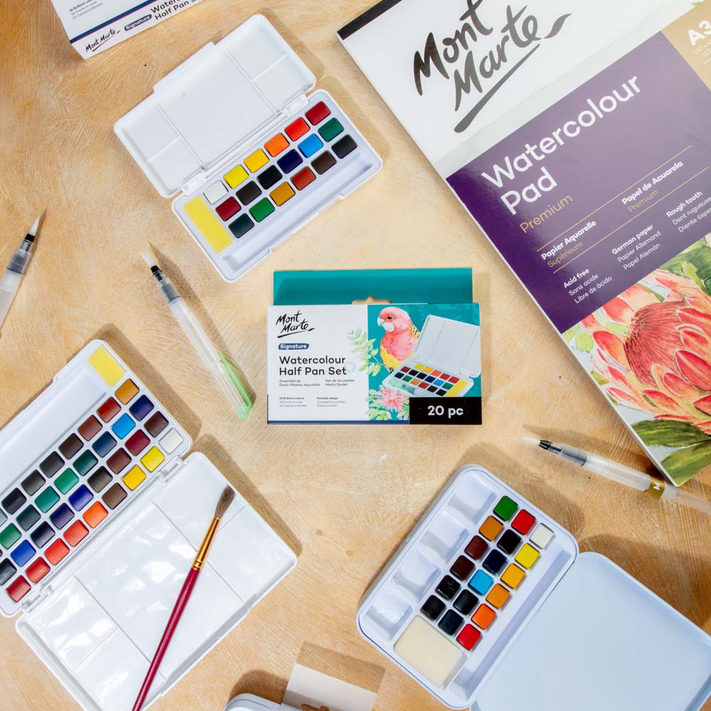 Mont Marte Watercolour Half Pan Set Signature 20pc
