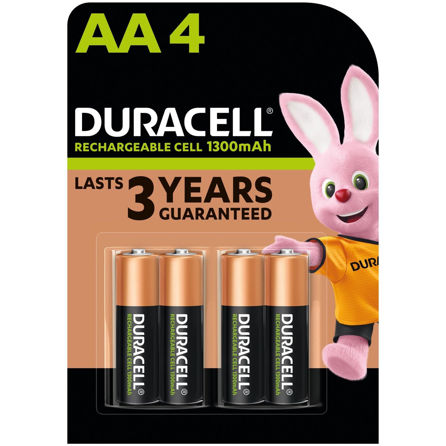 Duracell Rechargeable AA 1300mAh Battery Pack of 4