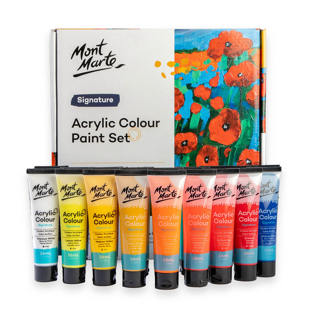 Mont Marte Acrylic Colour Paint Set Signature 18pc x 36ml