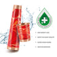 Milton Copper Eterna Diwali Gift Set (1 - Bottle 930 ml and 2-Tumbler 290 ml Each) Abstract Red Lacquer Coating Curved Bottle
