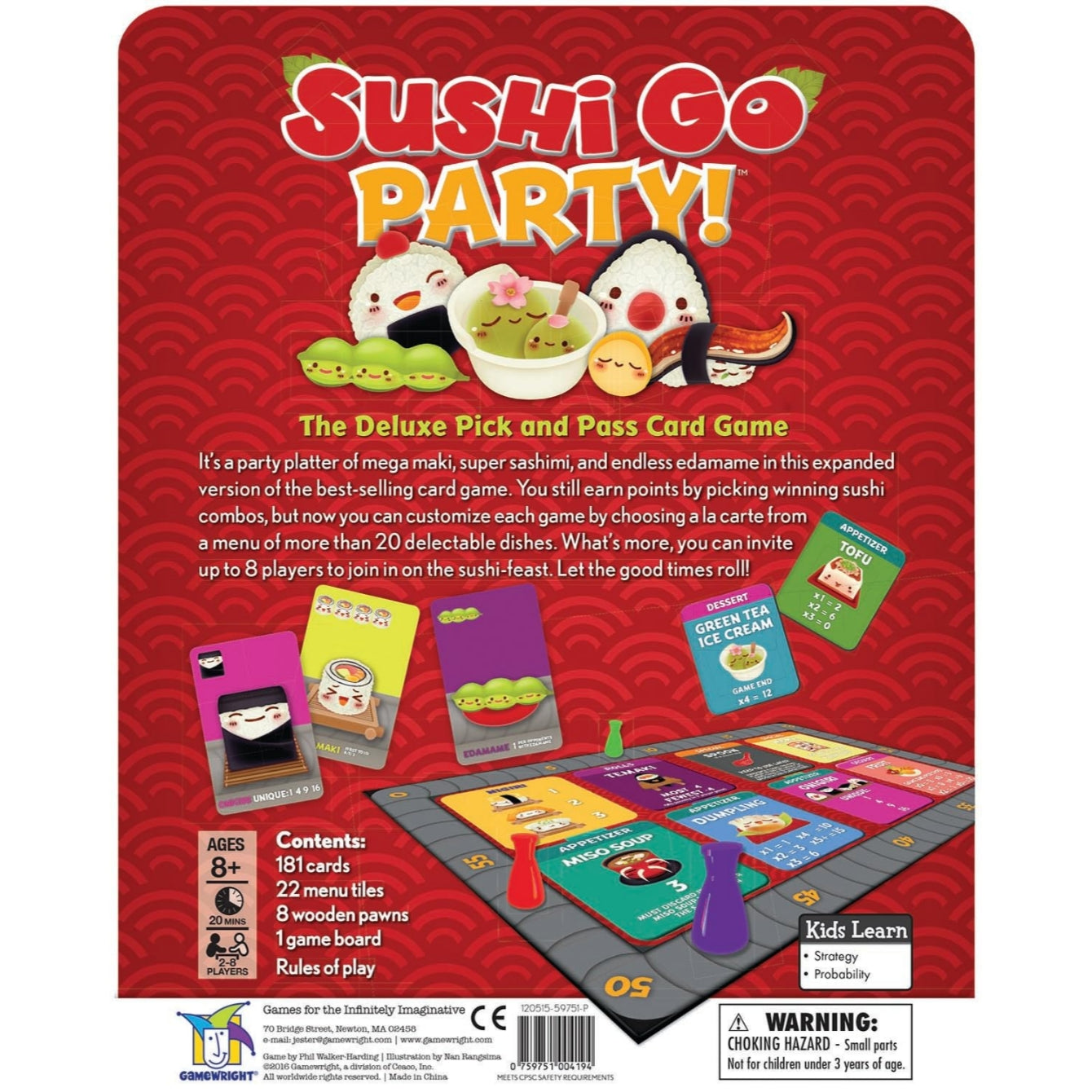 Sushi Go Party! - The Deluxe Pick & Pass Card Game (Cardboard Box)