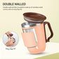 Milton Cool Touch Coastal 350 Stainless Steel Mug with Lid 300 ml Peach Wide Mouth for Easy Cleaning Sturdy Handle Hot and Cold Beverages Flap Lid Microwave Safe Light Weight BPA Free