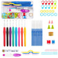 52 Pc's Knitting & Crochet Hook Set with Ergonomic Soft Grip Handles Complete Kit with Yarn Scissors, Stitch Markers, Needle Caps & Organizer Case for Beginners & Experts