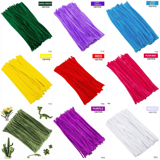 Pipe Cleaner Plain 100 Pc's Single Shades