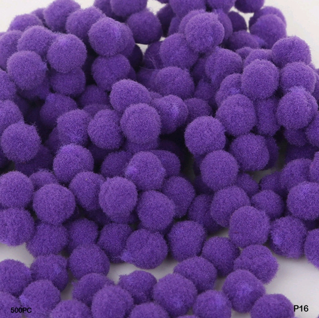 Pom Pom Balls 2 Cm 500 Pc's Single Shades