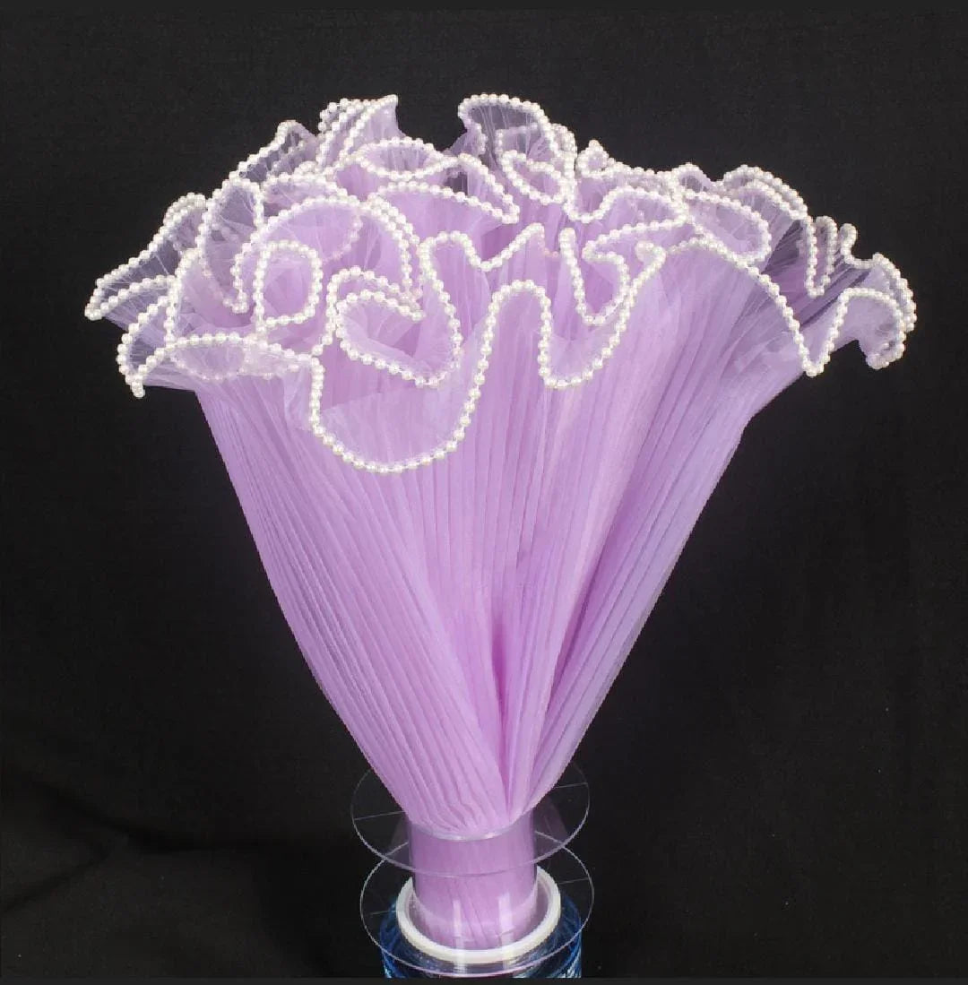 Premium Wrinkled Net Wrapping Paper with Pearl