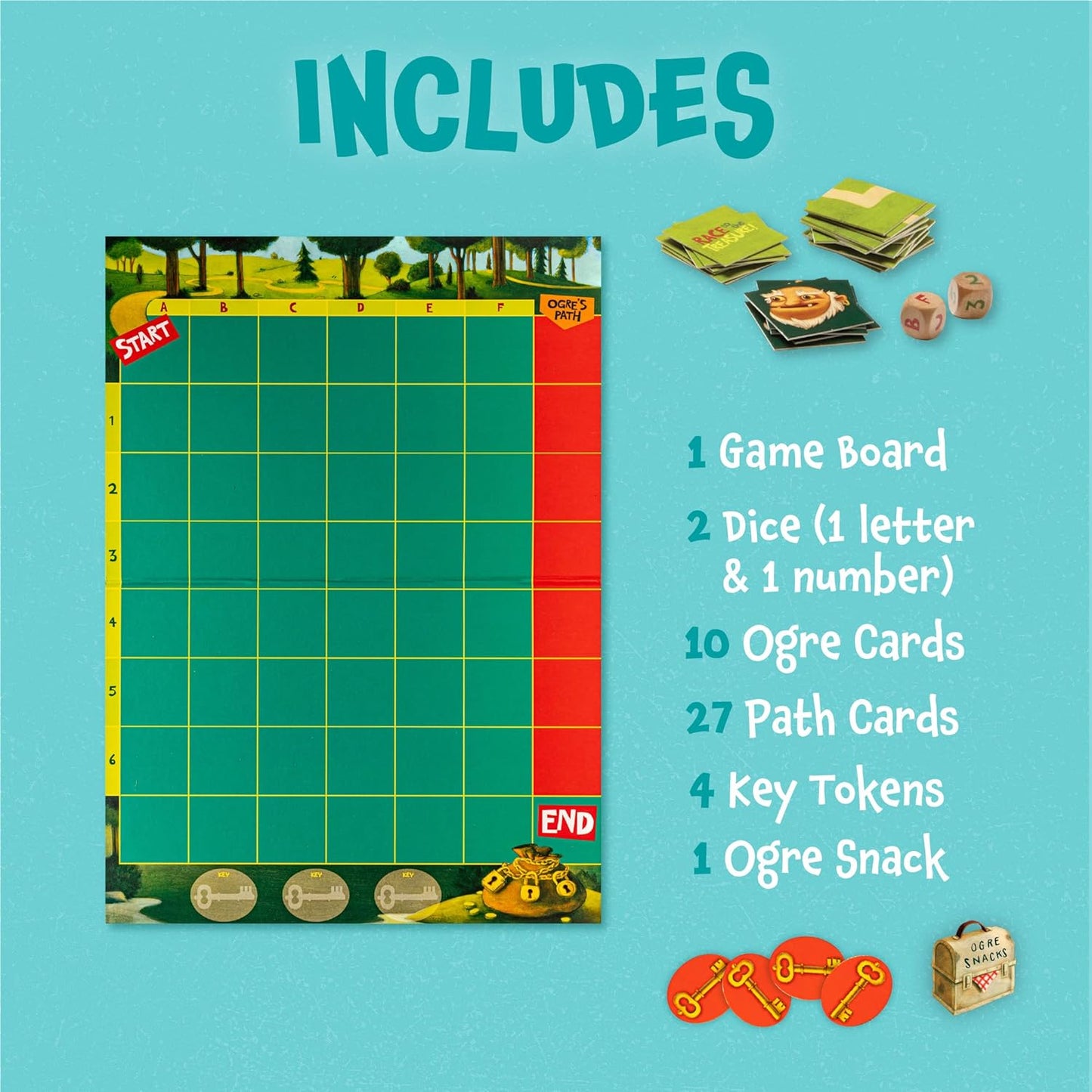 Peaceable Kingdom Race to the Treasure! Cooperative Path Building Game