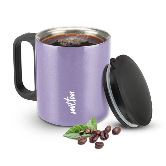 Milton Auriga Double Walled Stainless Steel Mug with Lid 210 ml Purple