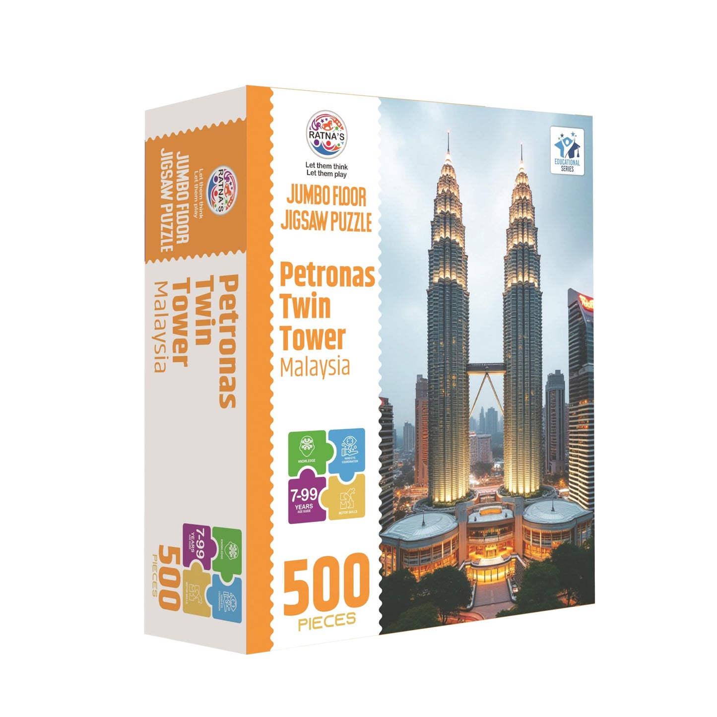 Ratna's Petronas Twin Towers Malaysia 500 Pieces Jumbo Floor Jigsaw Puzzle (Size: 98 cm * 67 cm)
