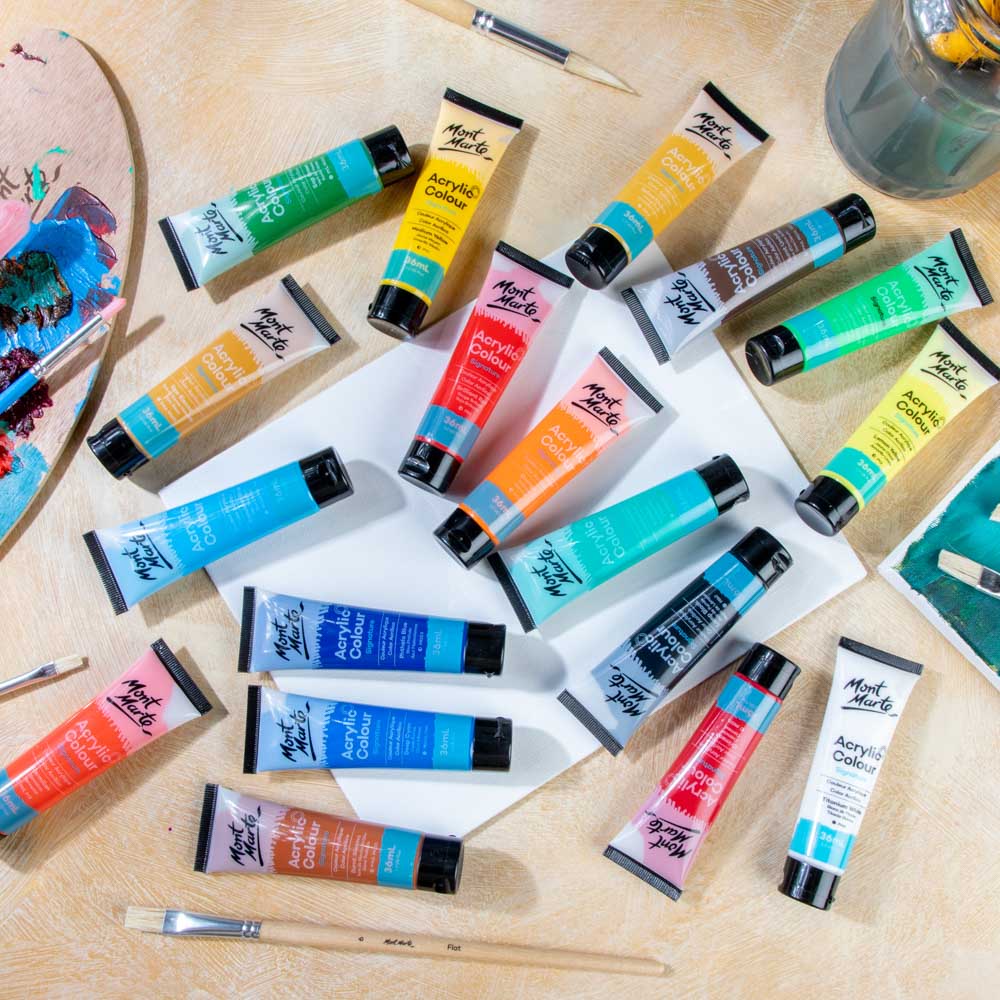 Mont Marte Acrylic Colour Paint Set Signature 18pc x 36ml