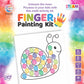Ratna's Finger Painting Kit STEAM Learning, 12 Sheets with 6 Colour Tray, DIY Coloring Hand Paint Art and Craft Activity Set for Kids