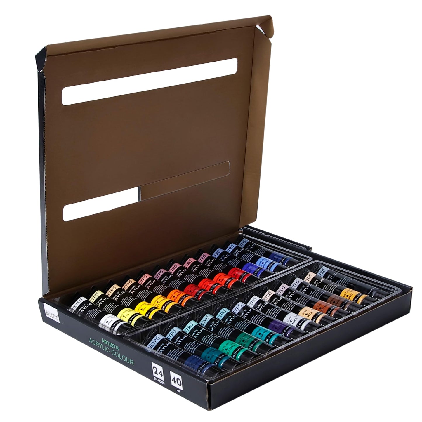 Brustro Artist's Acrylic Colour Paint Set of 24 x 40ml Color Tubes