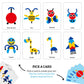 Ratna's Shapes Puzzle Educational Toy, 54 Pattern Challenge Cards, Creative Building Game for Kids 4+ Years