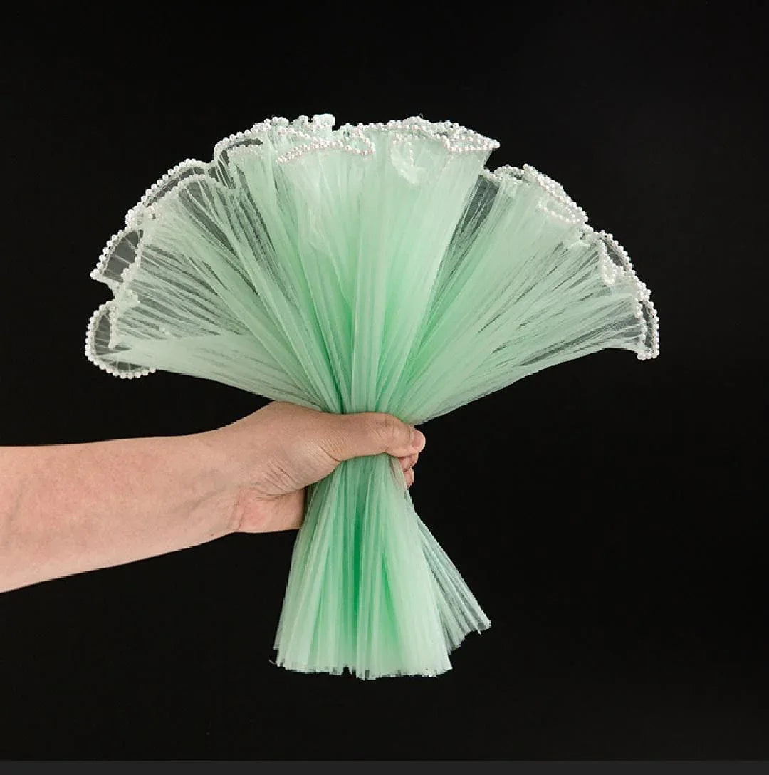 Premium Wrinkled Net Wrapping Paper with Pearl