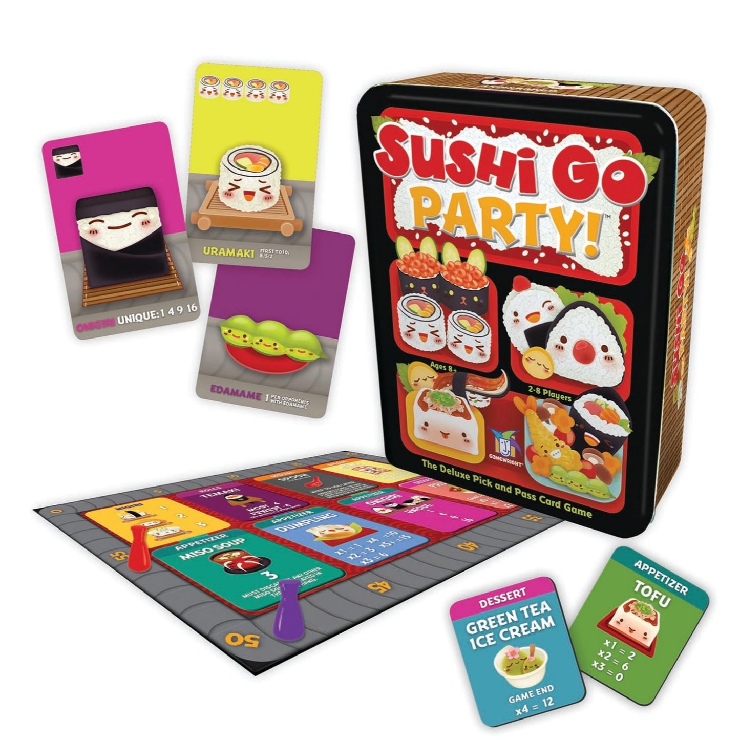 Sushi Go Party! - The Deluxe Pick & Pass Card Game (Cardboard Box)