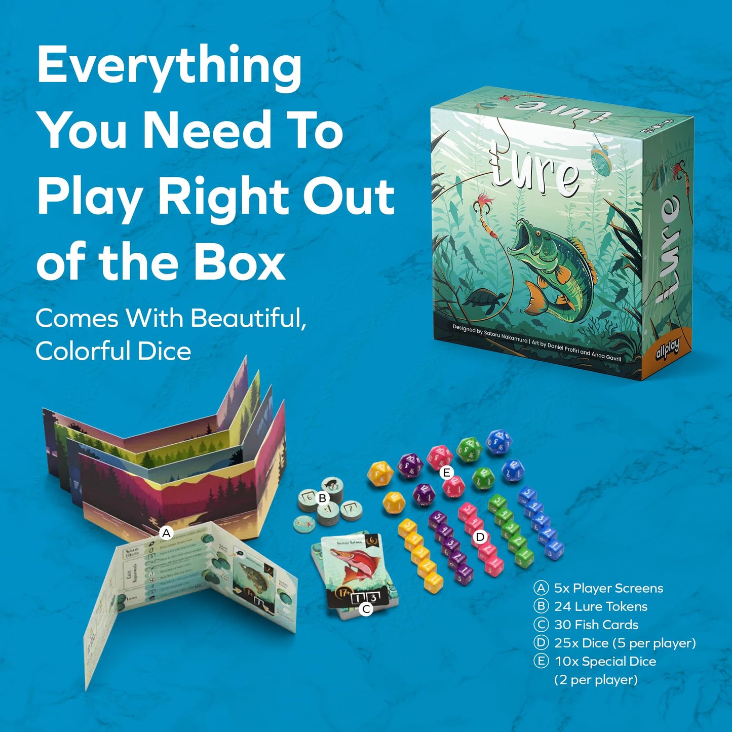 Allplay Lure Board Wager Dice to Roll and Catch Fish