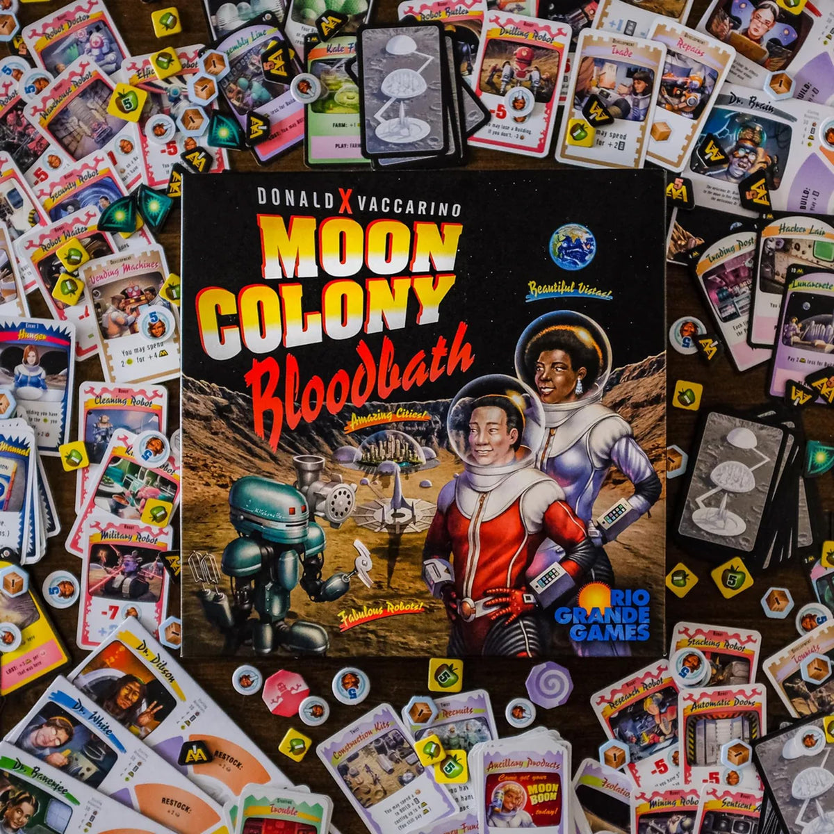Rio Grande Games Moon Colony Bloodbath Strategy Engine Building Card Game