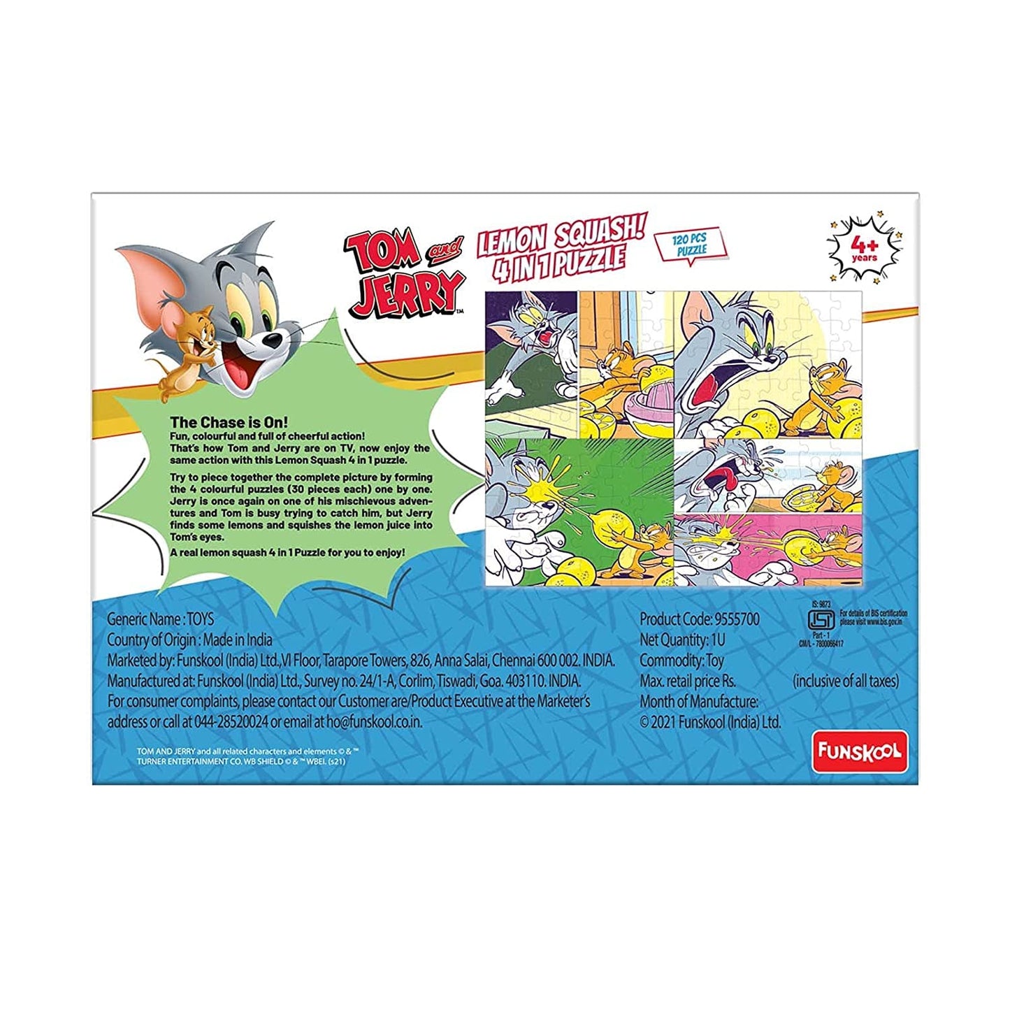 Funskool Tom & Jerry Lemon Squash 4 in 1 Puzzle