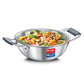 Prestige 12cm/400ml Tri-Ply Stainless Steel Cute Kadai Gas & Induction Compatible Even Heat Distribution Perma-Cool Handles Thick Gauge Life Time Warranty