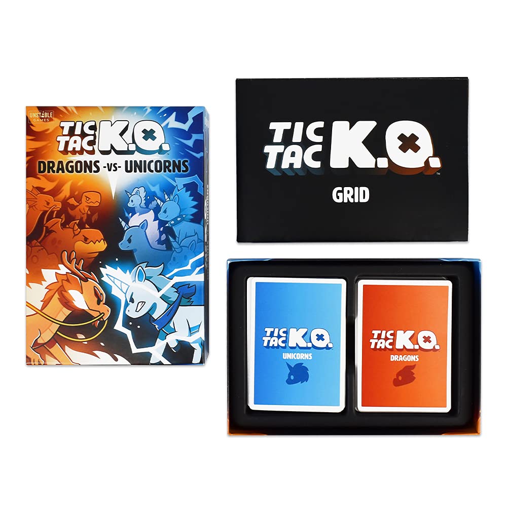 Tic Tac K.O. Dragons vs Unicorns Card Game