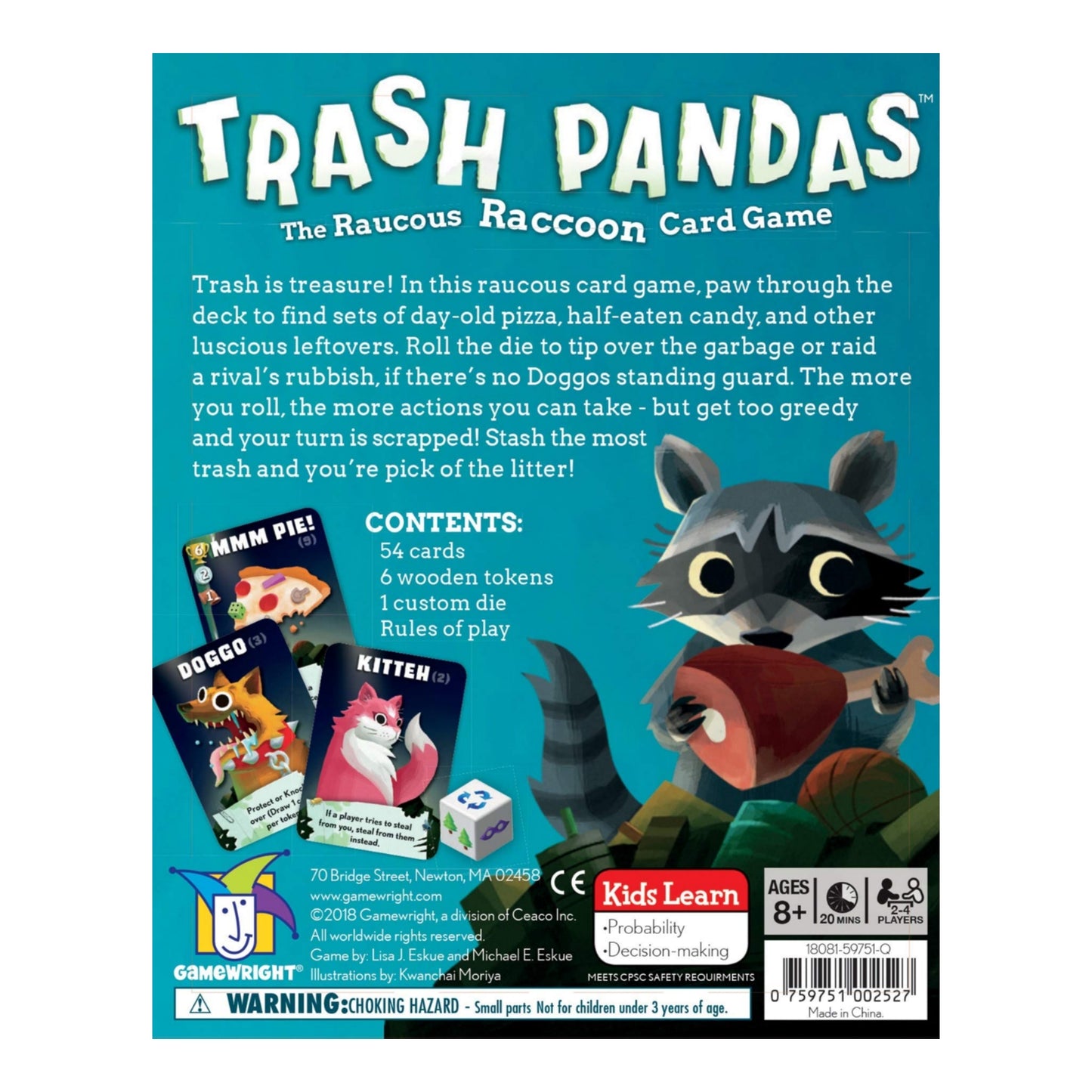 Trash Pandas - The Raucous Raccoon Push Your Luck Card Game