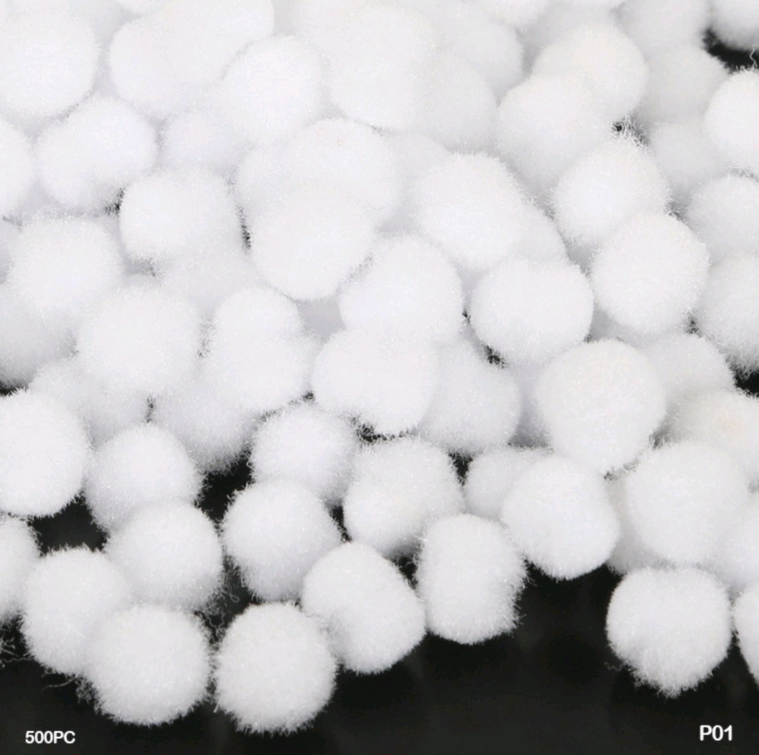 Pom Pom Balls 2 Cm 500 Pc's Single Shades