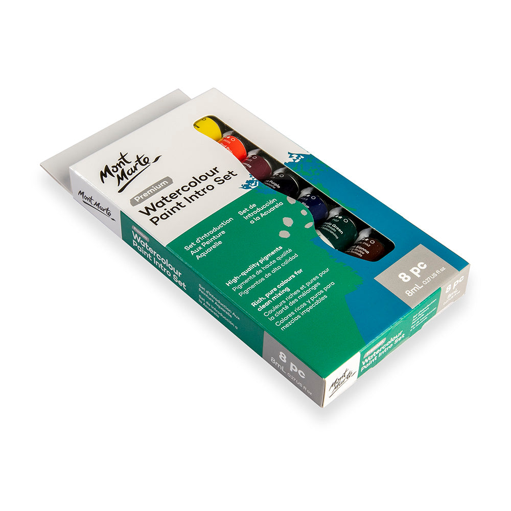 Mont Marte Watercolour Paints Premium Intro Set 8pc x 8ml