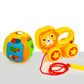 Ratna's Jazz Gift Set, 2-in-1 Baby Toys with Pull Along Lion and Rattling Ball, New Born Toys for 6 Month+ Old Baby