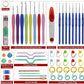 52 Pc's Knitting & Crochet Hook Set with Ergonomic Soft Grip Handles Complete Kit with Yarn Scissors, Stitch Markers, Needle Caps & Organizer Case for Beginners & Experts