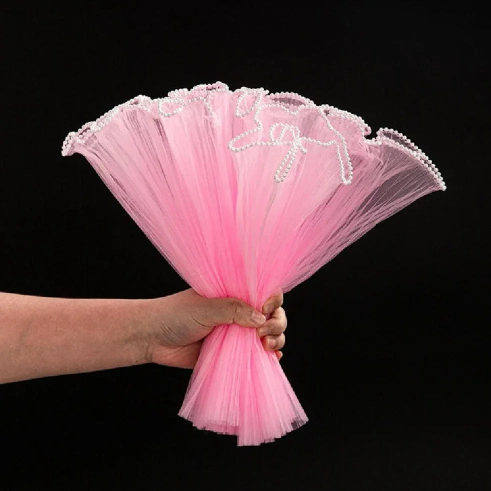 Premium Wrinkled Net Wrapping Paper with Pearl