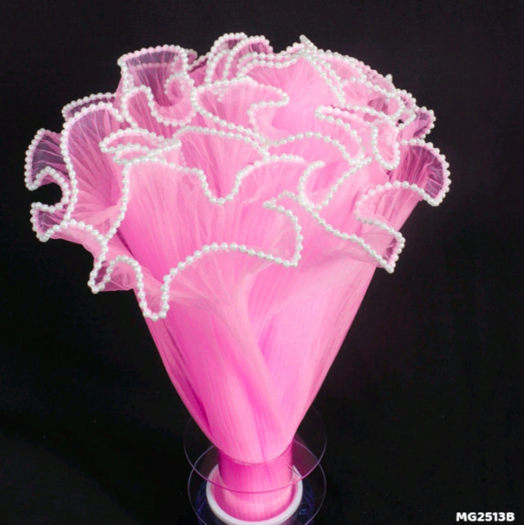 Premium Wrinkled Net Wrapping Paper with Pearl