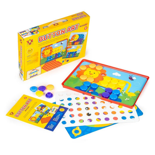 Toysbox Button Art Animals 2in1 Pictures & Patterns Creating Learning & Educational Kit