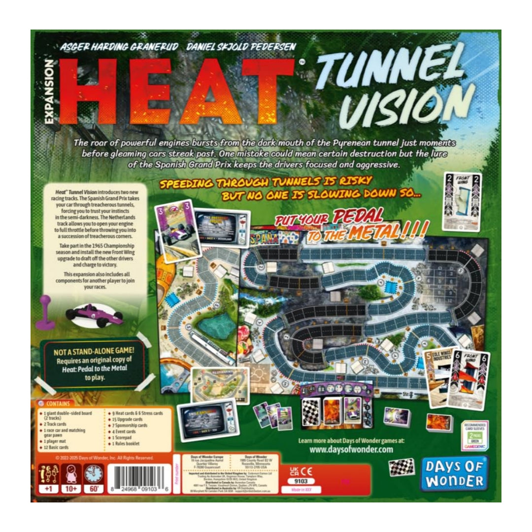 Asmodee Heat Tunnel Vision Board Game Expansion New Tracks Championship Season & Front Wing Module Racing Strategy Game