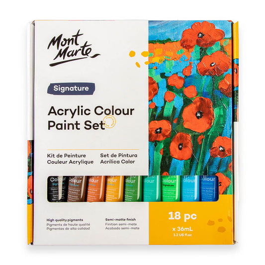 Mont Marte Acrylic Colour Paint Set Signature 18pc x 36ml