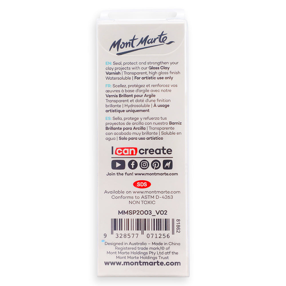 Mont Marte Gloss Clay Varnish Signature 60ml (2.02 US fl.oz)