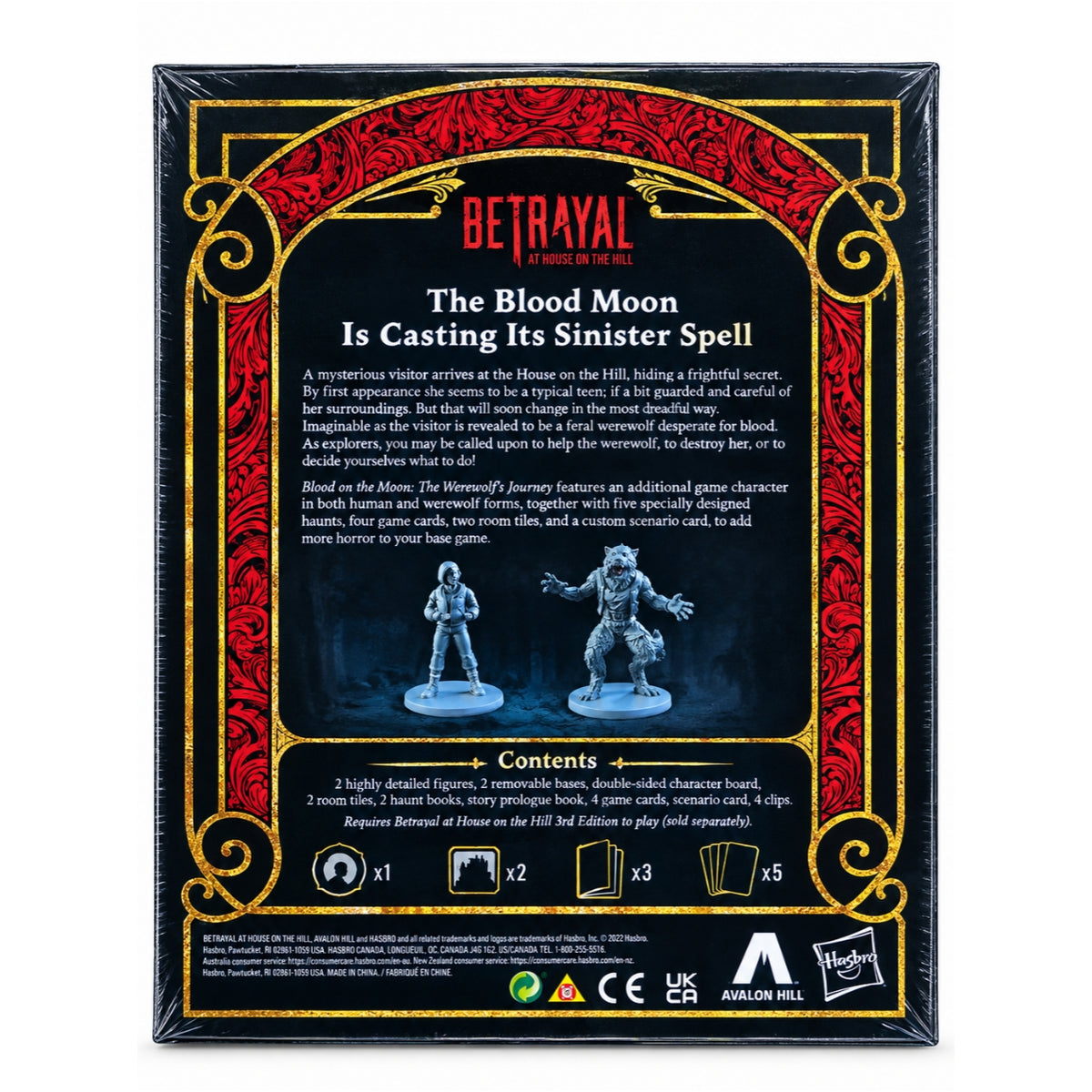 Avalon Hill Betrayal The Werewolf's Journey Blood on the Moon Expansion Board Game