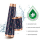 Milton Copper Eterna Diwali Gift Set (1- Bottle 930 ml and 2-Tumbler 290 ml Each) Ethnic Blue