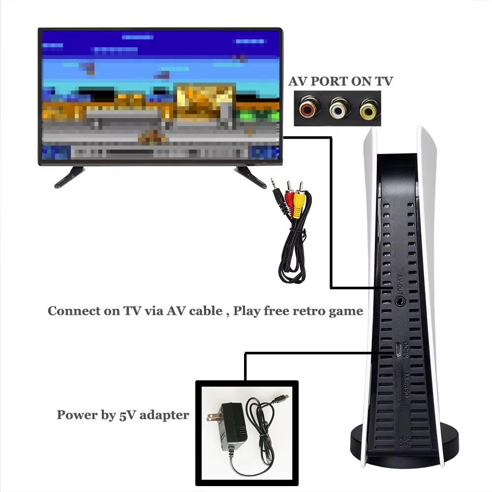 GS5 TV Console with 300 Built In 8 Bit Games USB Wired AV Output Retro Gaming Console