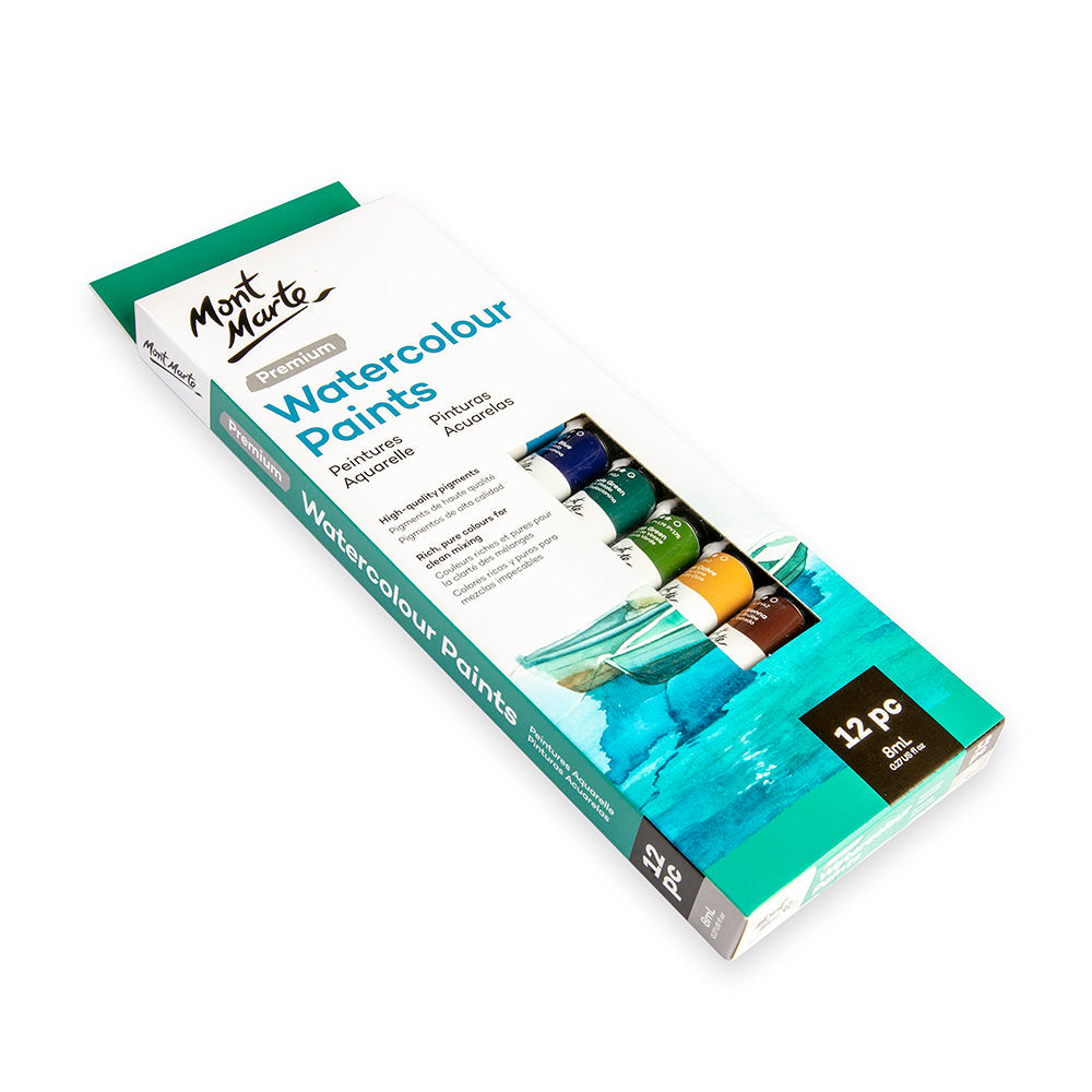 Mont Marte Watercolour Paints Premium 12pc x 8ml