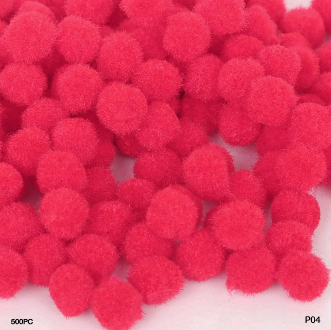 Pom Pom Balls 2 Cm 500 Pc's Single Shades