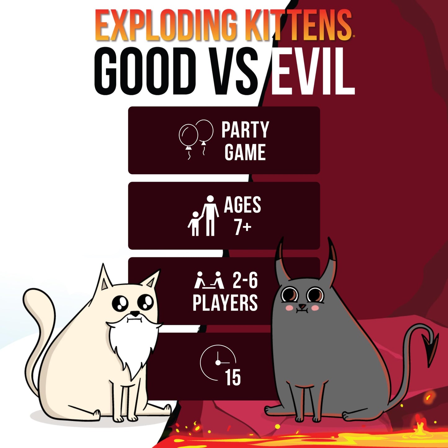 Exploding Kittens Good vs. Evil Inspired by Netflix Show Card Game