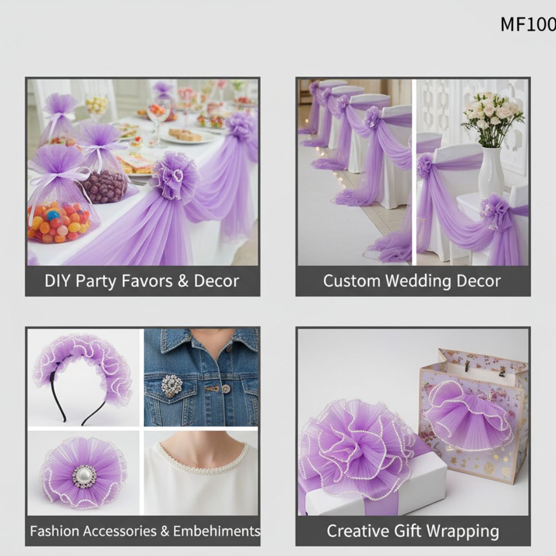 Premium Wrinkled Net Wrapping Paper with Pearl