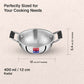 Prestige 12cm/400ml Tri-Ply Stainless Steel Cute Kadai Gas & Induction Compatible Even Heat Distribution Perma-Cool Handles Thick Gauge Life Time Warranty