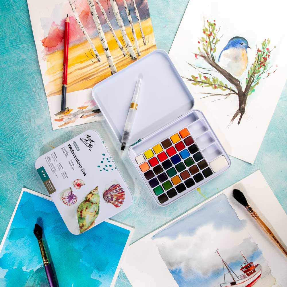 Mont Marte Watercolour Set in Tin Premium 39pc