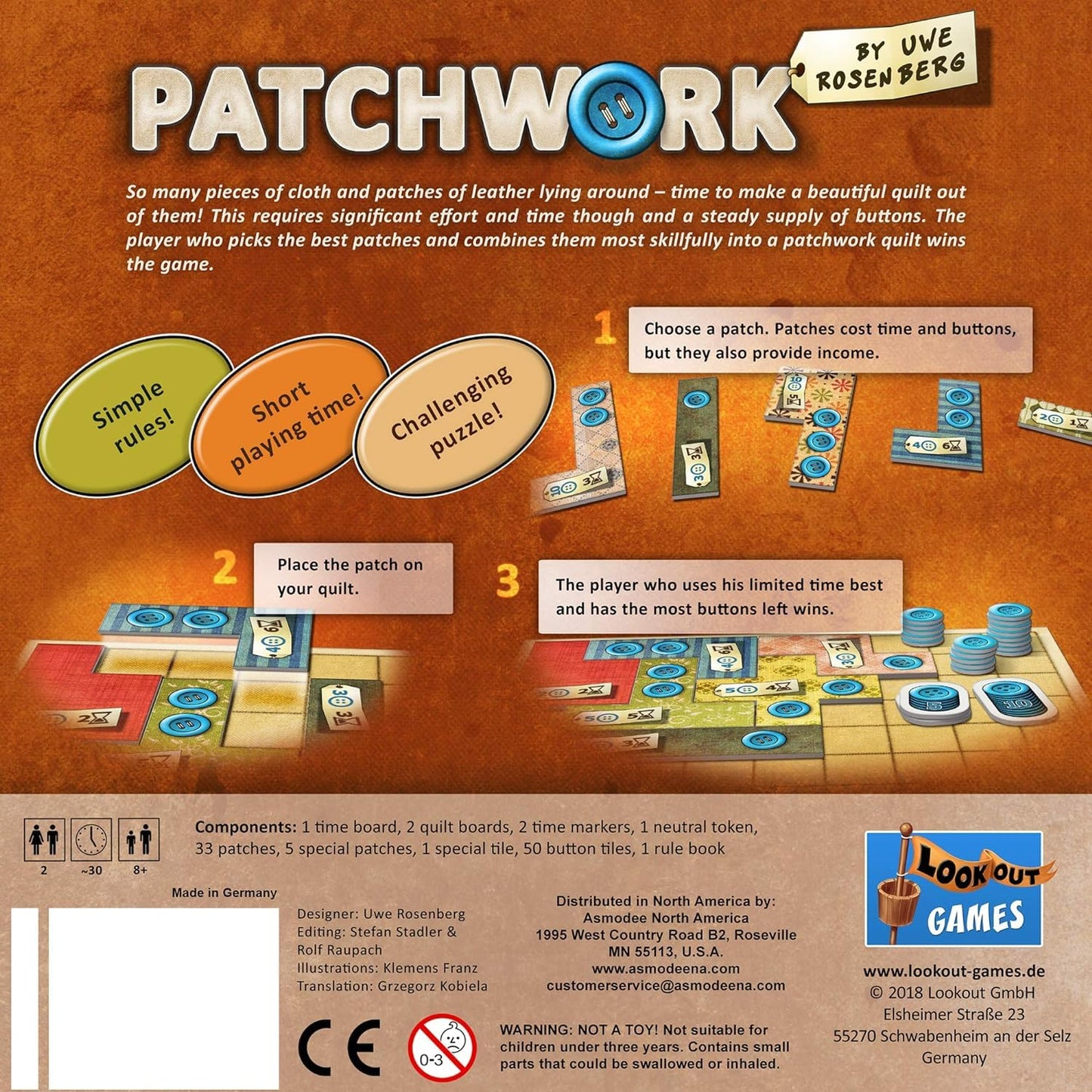 Patchwork Board Game A Two Player Quilting Strategy Game