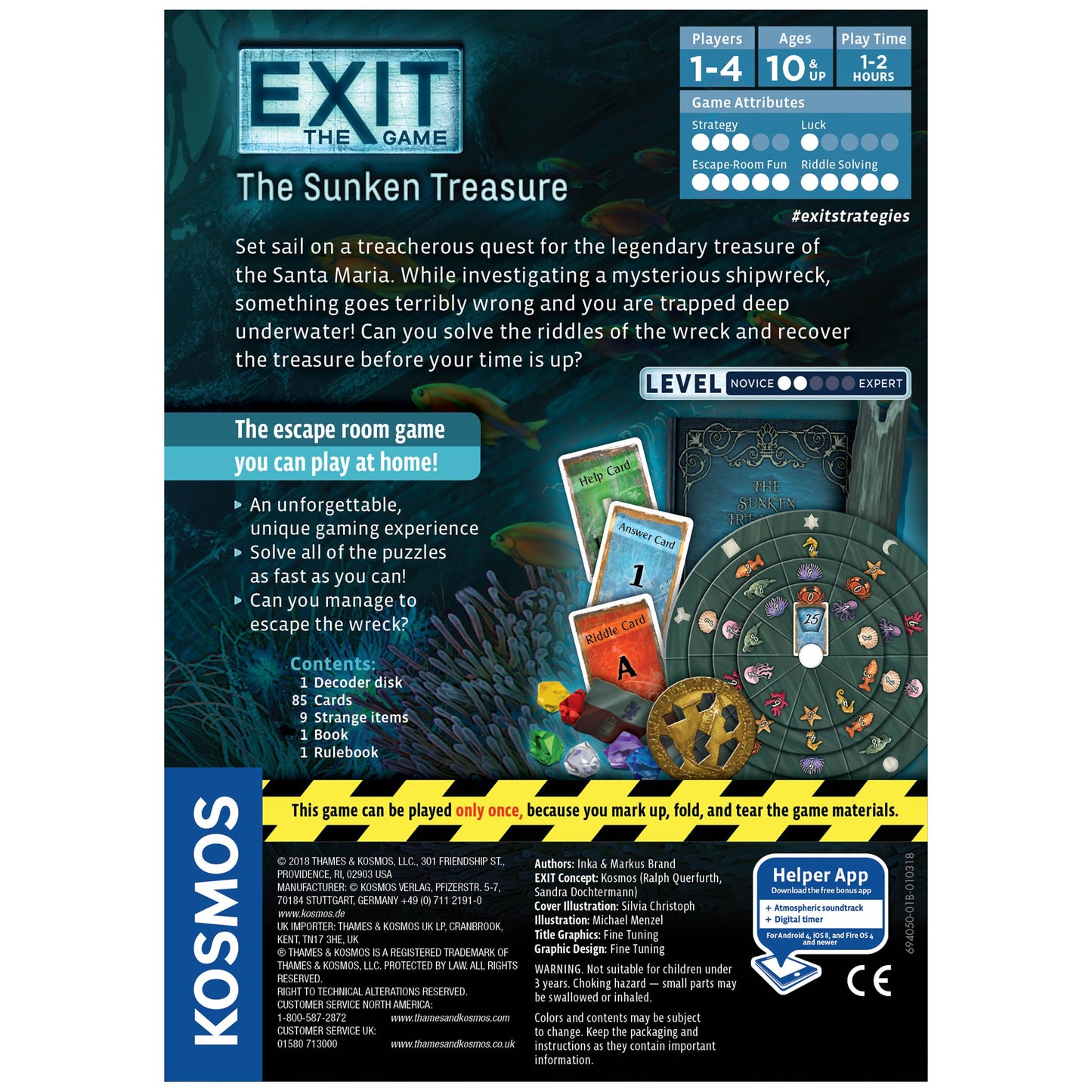 Thames & Kosmos The Exit Game The Sunken Treasure Card Based At Home Escape Room Game