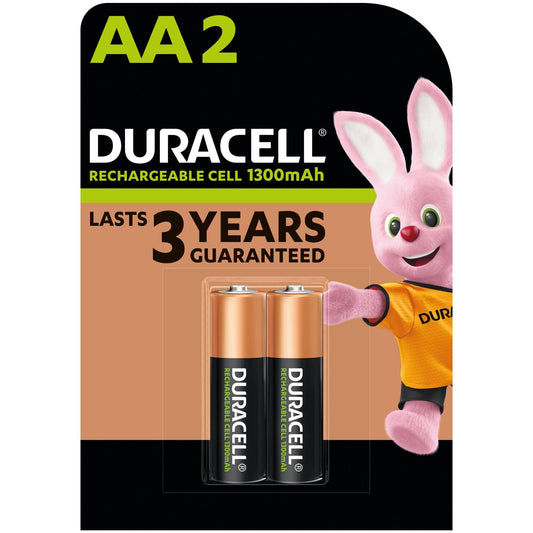 Duracell Rechargeable AA 1300mAh Battery Pack of 2
