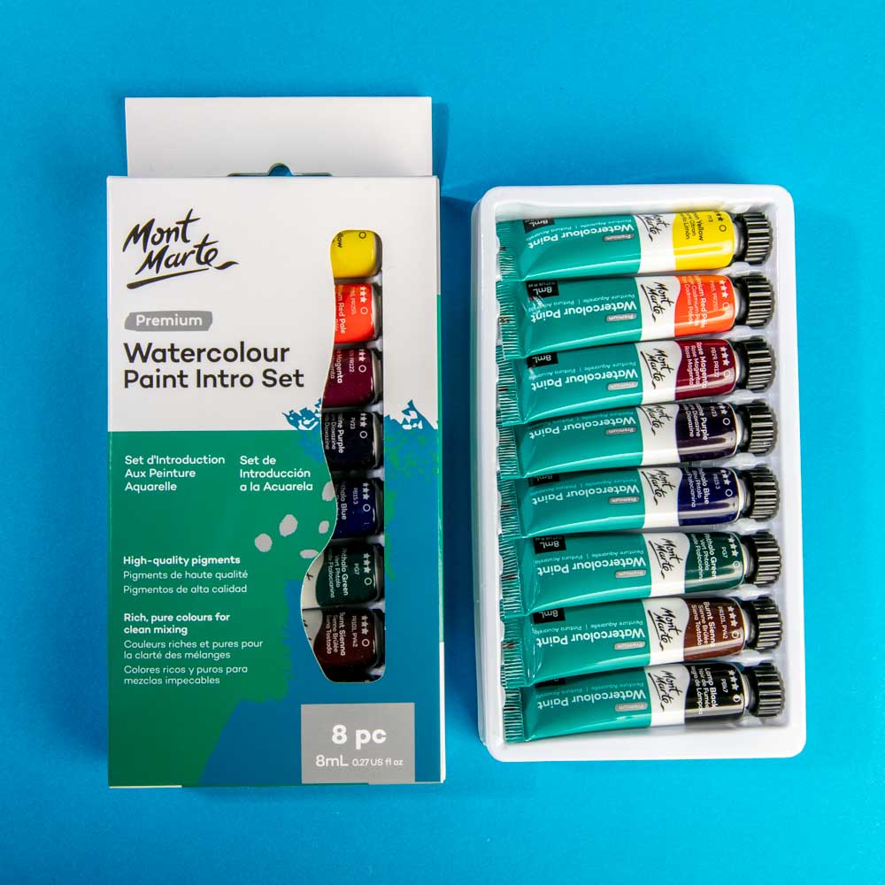 Mont Marte Watercolour Paints Premium Intro Set 8pc x 8ml