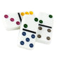 Double Six Color Dot Dominoes 28 Piece Set in Tin Case